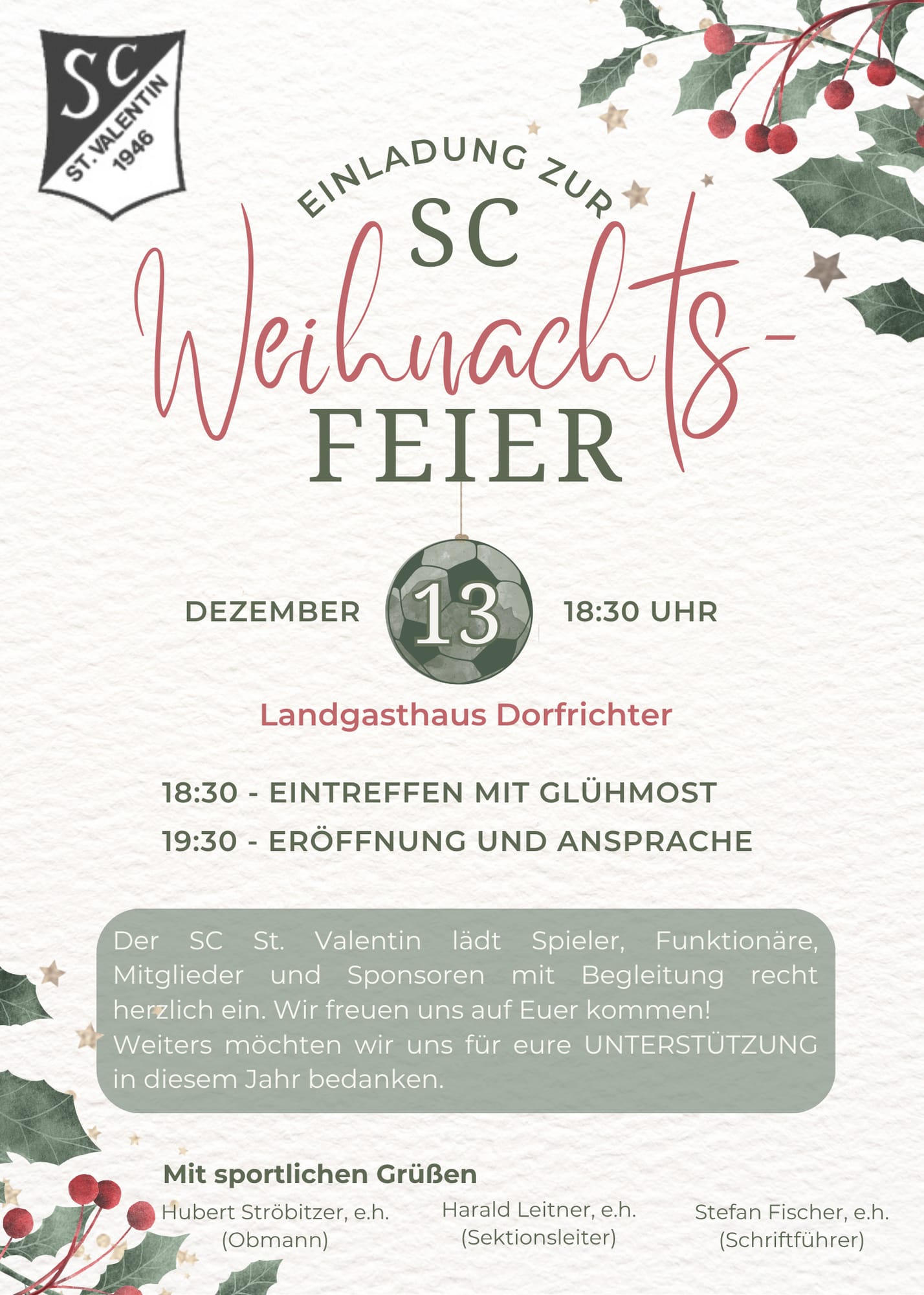 Einladung Weihnachtsfeier